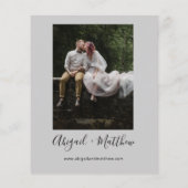 バジェットグレイモダンミニマル結婚式招待状 (裏面)