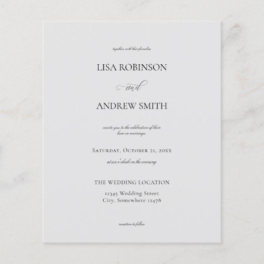 バジェットグレイ結婚ズフライヤー チラシ (正面)