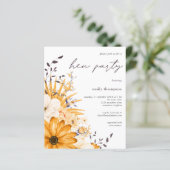 バジェットグレーイエローフローラヘンパーティの招待状 (スタンド正面)