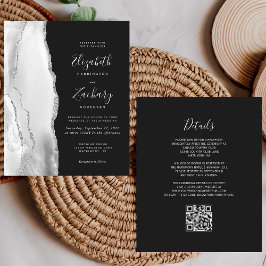 バジェットグレーシルバー瑪瑙ダークQRコード結婚ズ