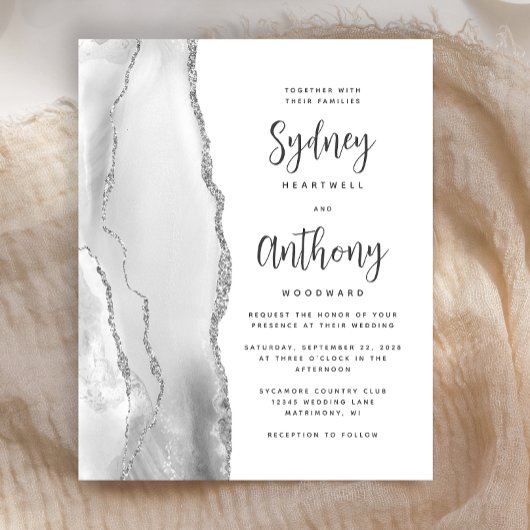 バジェットグレーシルバー瑪瑙結婚書道