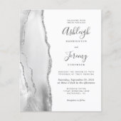 バジェットグレーシルバーQRコード結婚式招待状 (正面)