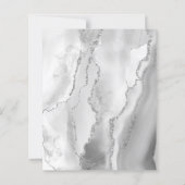 バジェットグレーホワイトシルバーアゲート結婚式招待状 (裏面)