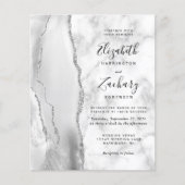 バジェットグレーホワイトシルバーAgate大理石結婚の (正面)