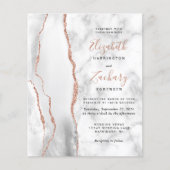 バジェットグレーホワイトローズ金ゴールドアゲートマーブル結婚ズ (正面)