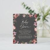 バジェットグレーマゼンタフローラベビーシャワー招待状 (スタンド正面)