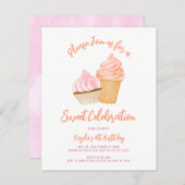 バジェットケーキとアイスクリームの招待 (正面/裏面)