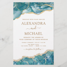 バジェットゲートターコイズティール（緑がかった色）結婚金ゴールド