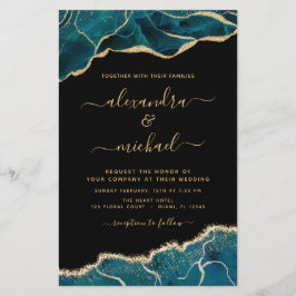 バジェットゲートターコイズティール（緑がかった色）結婚金ゴールド