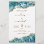 バジェットゲートターコイズティール（緑がかった色）結婚金ゴールド (正面)