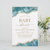 バジェットゲートターコイズベビーシャワーティール(緑がかった色)金ゴールド (スタンド正面)