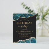 バジェットゲートターコイズ誕生日パーティーティール（緑がかった色）金ゴールド (スタンド正面)