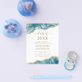 バジェットゲート卒業2022ティール(緑がかった色)金ゴールドブルー チラシ (シングル)