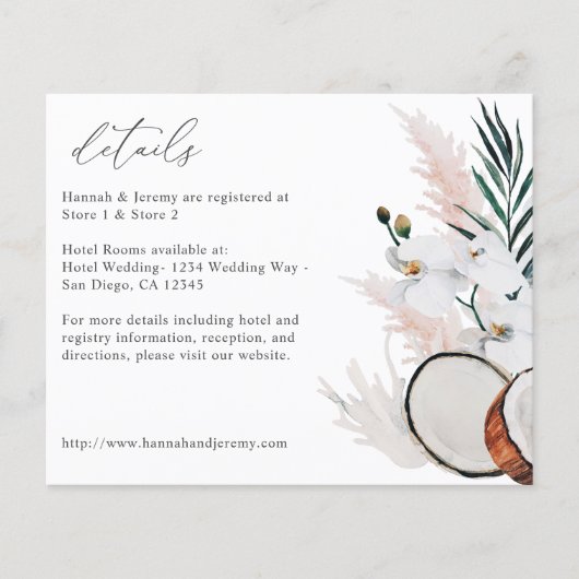 バジェットココナッツコーラル&ホワイトフローラ詳細 チラシ (正面)