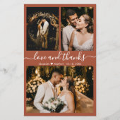 バジェットコラージテラコッタ結婚のサンキューカード (正面)