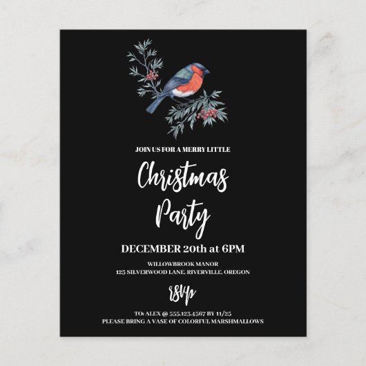 バジェットコージー自然リースブラッククリスマスパーティー チラシ (正面)