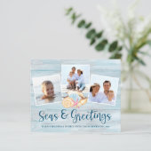 バジェットコースタルシーズグリーティングフォトホリデーカード (スタンド正面)