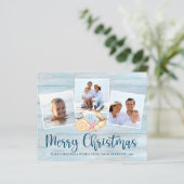 バジェットコースタルメリークリスマスフォトホリデーカード (スタンド正面)