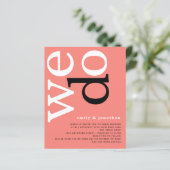 バジェットコーラルバラ文字QRコードウェディング招待 (スタンド正面)