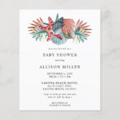 バジェットコーラルビーチベビーシャワー招待状 (正面)