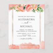 バジェットコーラルピーチフォトフローラジオメトリック結婚ス (正面)