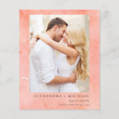 バジェットコーラルピーチフォトフローラジオメトリック結婚ス (裏面)