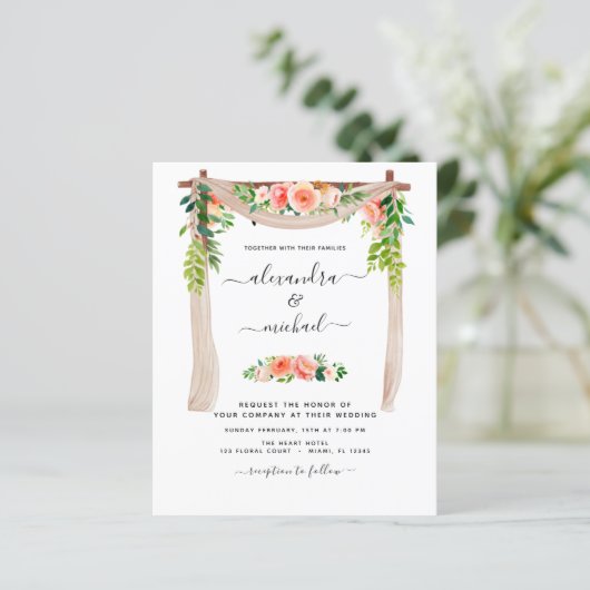 バジェットコーラルピーチフローラフォトアー結婚チズ (スタンド正面)