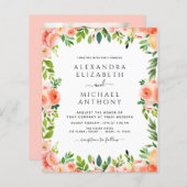 バジェットコーラルピーチフローラフォトボタニッ結婚クス (正面/裏面)