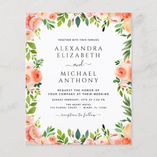 バジェットコーラルピーチフローラフォトボタニッ結婚クス (正面)