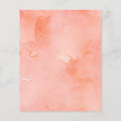 バジェットコーラルピーチフローラ結婚式招待状 (裏面)