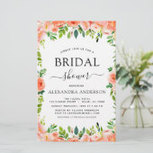バジェットコーラルピーチブライダルシャワーフローラ招待状 (スタンド正面)