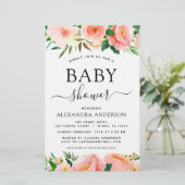 バジェットコーラルピーチベビーシャワーフローラ招待状 (スタンド正面)