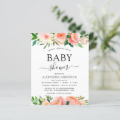 バジェットコーラルピーチベビーシャワーフローラ招待状 (スタンド正面)