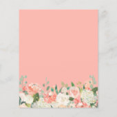 バジェットコーラル&ホワイトローズベビーシャワー招待状 (裏面)