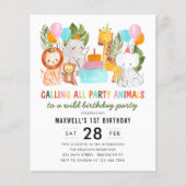 バジェットコールパーティーサファリアニマルズ子供の誕生日 (正面)