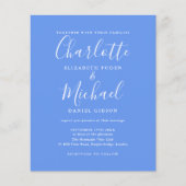 バジェットコーンフラワーブルーフォト結婚式招待状 (正面)