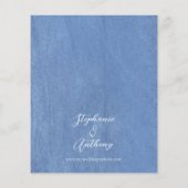 バジェットコーンフラワーブルーフローラ結婚式招待状 (裏面)