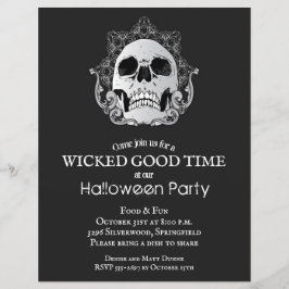 バジェットゴシックスカルハロウィーン招待状
