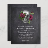 バジェットゴシックスカルフローラ結婚式招待状 (正面/裏面)