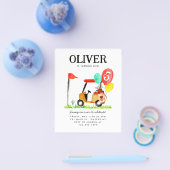 バジェットゴルフカートバッグバルーンキッズゴルファー誕生日 チラシ (シングル)