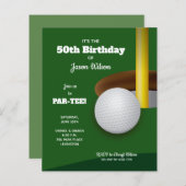 バジェットゴルフ大人バースデーパーティ招待状 (正面/裏面)