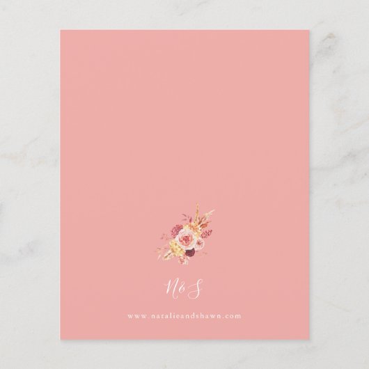 バジェットゴールデンブルゴーニュ赤面ピンク結婚フローラズP (裏面)