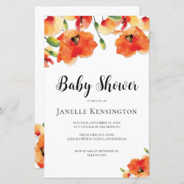 バジェットゴールデンポピー赤ちゃんシャワー招待状