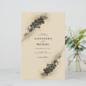 バジェットゴールデンラベンダーフラワーズ結婚式招待状 (スタンド正面)
