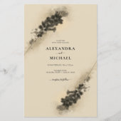 バジェットゴールデンラベンダーフラワーズ結婚式招待状 (正面)