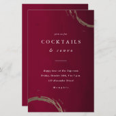 バジェットゴールデンリングや輪カクテルパーティの招待状 (正面/裏面)