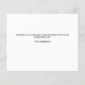 バジェットゴールデンレトリエバードッグクリスマスホリデーカード (裏面)