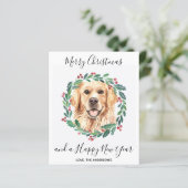 バジェットゴールデンレトリエバードッグクリスマスポストカード (スタンド正面)