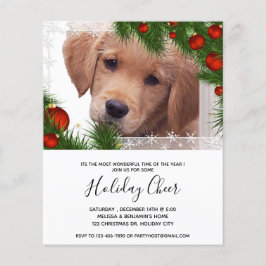 バジェットゴールデンレトリエバードッグクリスマス招待状