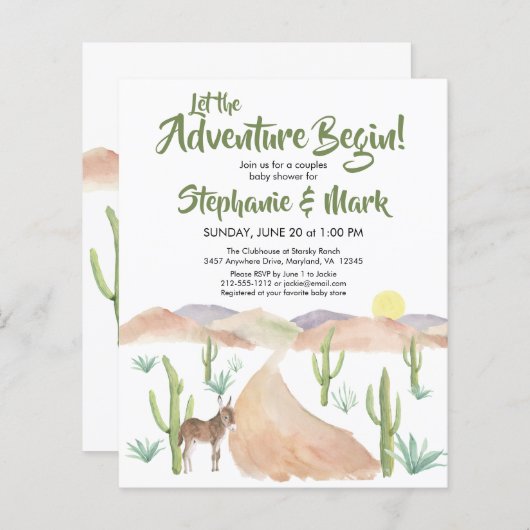 バジェットサウスウエストデザートアドベンチャーベビーシャワー (正面/裏面)